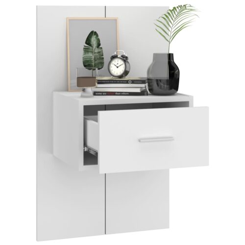Wall-mounted Bedside Cabinets 2pcs High Gloss White - Image 4