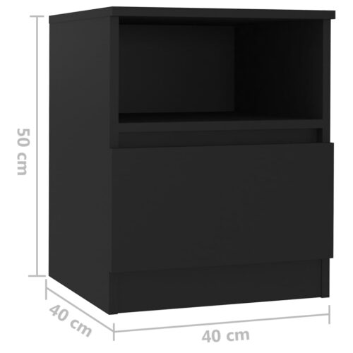 2x Wooden Bedside Tables Drawers Storage Side Cabinets Bedroom Nightstand - Image 8