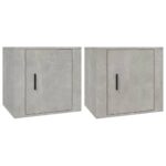 Bedside Cabinets 2pcs Concrete Grey 50x39x47cm