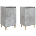 Bedside Cabinets 2pcs Concrete Grey 40x35x70cm Engineered Wood