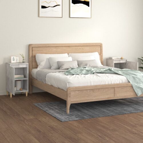 Bedside Cabinets 2pcs Concrete Grey 40x35x70cm Engineered Wood - Image 3