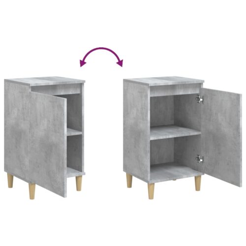Bedside Cabinets 2pcs Concrete Grey 40x35x70cm Engineered Wood - Image 8