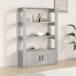 Wooden Sideboard Buffet Cabinet Storage Hallway Rack Display Shelf Concrete Grey