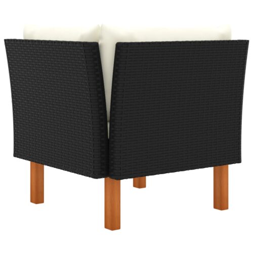 Corner Sofa Poly Rattan Solid Eucalyptus Wood - Image 3
