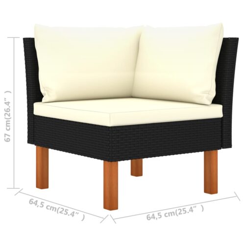 Corner Sofa Poly Rattan Solid Eucalyptus Wood - Image 5