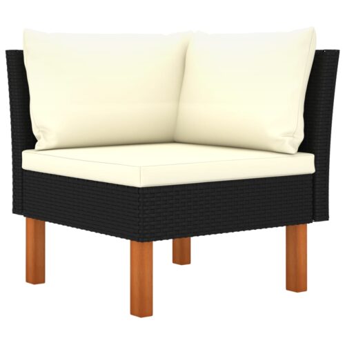 Corner Sofa Poly Rattan Solid Eucalyptus Wood - Image 6