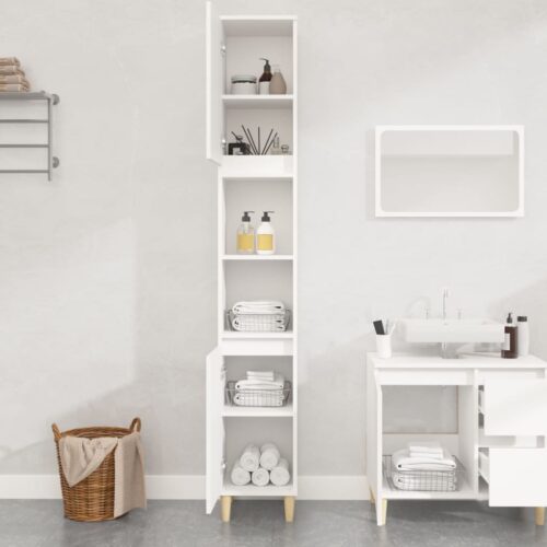 vidaXL Bathroom Cabinet White 30x30x190 cm Engineered Wood - Image 3
