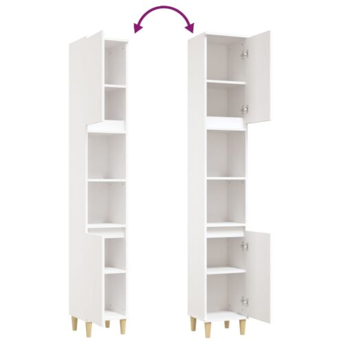 vidaXL Bathroom Cabinet White 30x30x190 cm Engineered Wood - Image 9