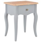 Nightstand Grey Brown 40x30x50cm Solid Pine Wood