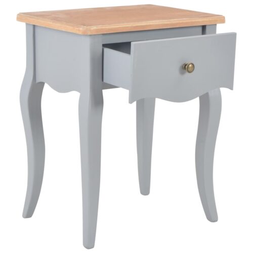 Nightstand Grey Brown 40x30x50cm Solid Pine Wood - Image 3