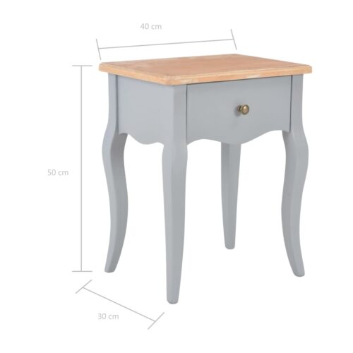 Nightstand Grey Brown 40x30x50cm Solid Pine Wood - Image 9