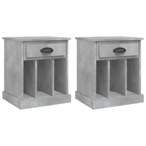 Bedside Cabinets 2pcs Concrete Grey 43x36x50cm