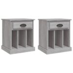 Bedside Cabinets 2pcs Grey Sonoma 43x36x50cm
