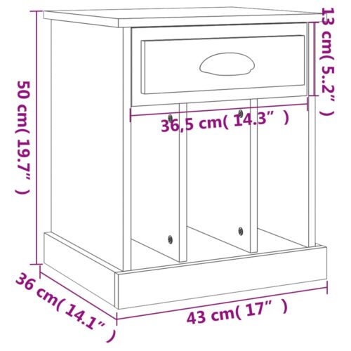 Bedside Cabinets 2pcs Grey Sonoma 43x36x50cm - Image 11