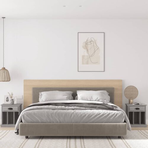 Bedside Cabinets 2pcs Grey Sonoma 43x36x50cm - Image 12