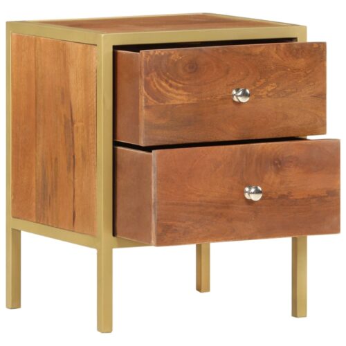 Bedside Cabinet 40x35x50cm Solid Mango Wood - Image 2