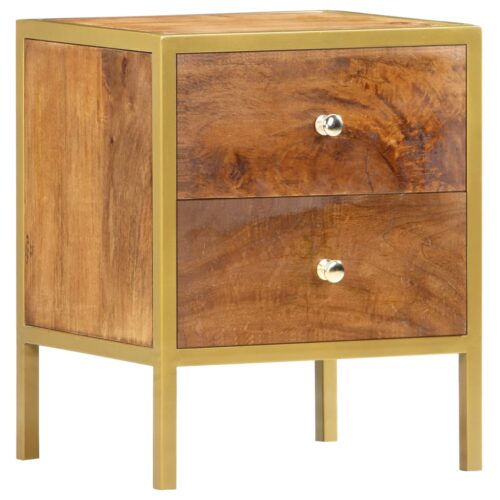 Bedside Cabinet 40x35x50cm Solid Mango Wood - Image 9