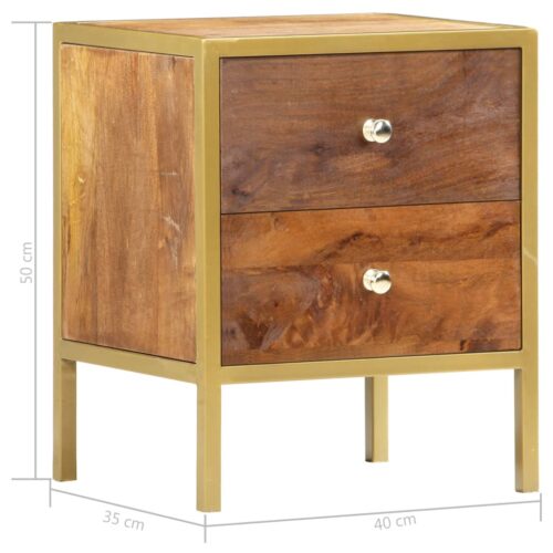 Bedside Cabinet 40x35x50cm Solid Mango Wood - Image 10