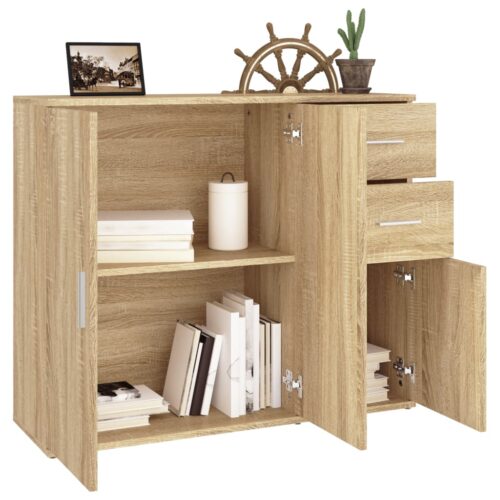 Sideboard Sonoma Oak 91x29.5x75cm Engineered Wood - Image 4