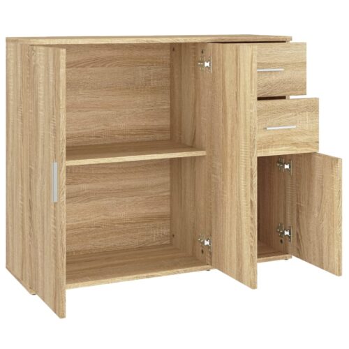 Sideboard Sonoma Oak 91x29.5x75cm Engineered Wood - Image 8