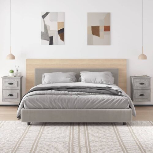 Wall-mounted Bedside Cabinets 2pcs Concrete Grey 41.5x36x53cm - Image 3