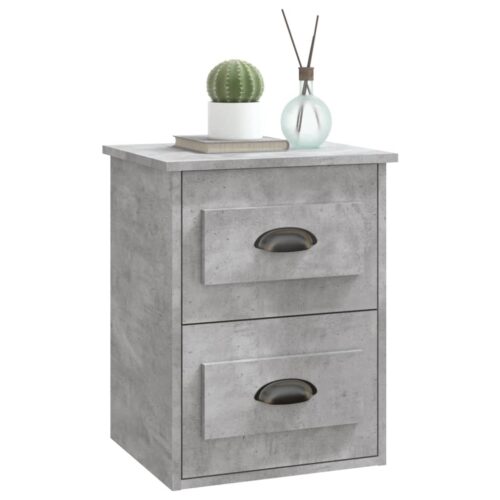 Wall-mounted Bedside Cabinets 2pcs Concrete Grey 41.5x36x53cm - Image 5