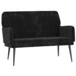 Bench Black 108x79x79cm Velvet
