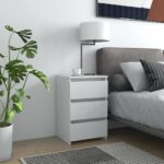 Bed Cabinets 2pcs White 40x35x62.5cm Engineered Wood
