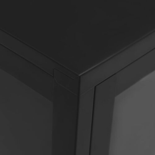 Sideboard Black 105x35x70cm Steel Glass - Image 8