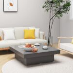 Coffee Table Grey 90x90x28cm Engineered Wood