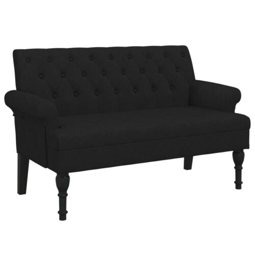 Bench Chair with Backrest Black 120x62x75.5cm Fabric - Image 2