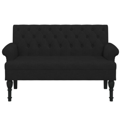 Bench Chair with Backrest Black 120x62x75.5cm Fabric - Image 3