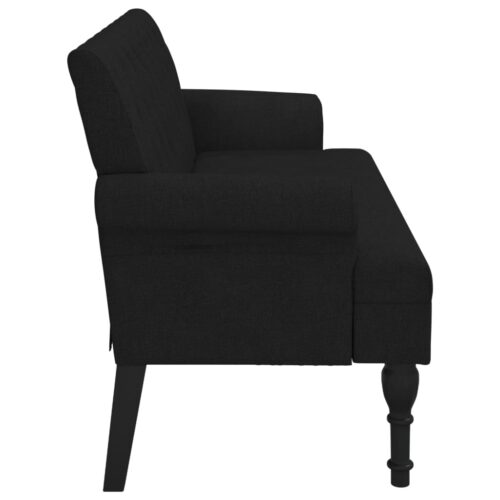 Bench Chair with Backrest Black 120x62x75.5cm Fabric - Image 4