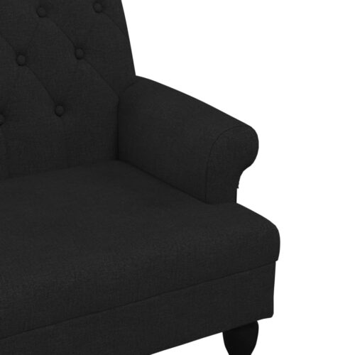 Bench Chair with Backrest Black 120x62x75.5cm Fabric - Image 6