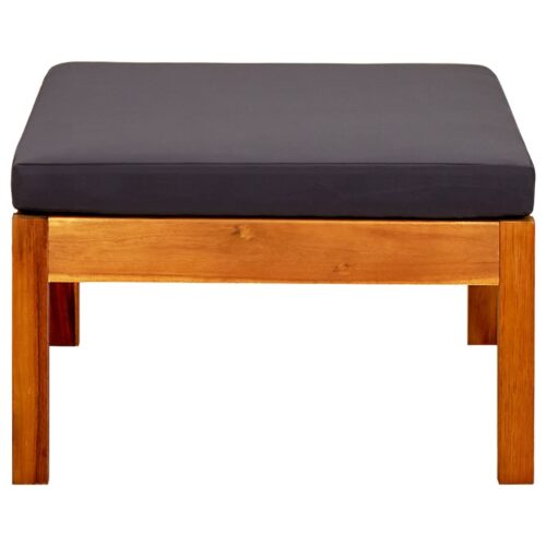 2pcs Outdoor Footstool Garden Patio Bench Ottoman Chair Seat Solid Wood Dark Grey - Image 5