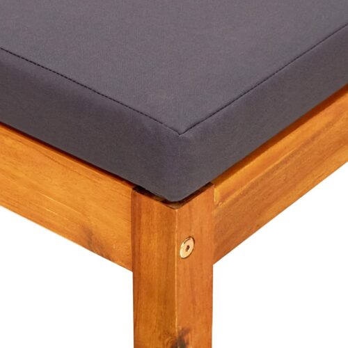 2pcs Outdoor Footstool Garden Patio Bench Ottoman Chair Seat Solid Wood Dark Grey - Image 6