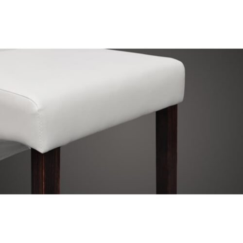 Dining Chairs 2 pcs White Faux Leather - Image 8