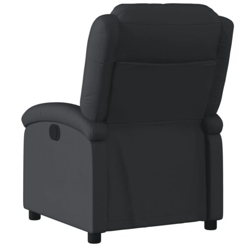 Recliner Chair Black Real Leather - Image 3