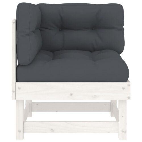 Corner Sofas with Cushions 2pcs White Solid Wood Pine - Image 5