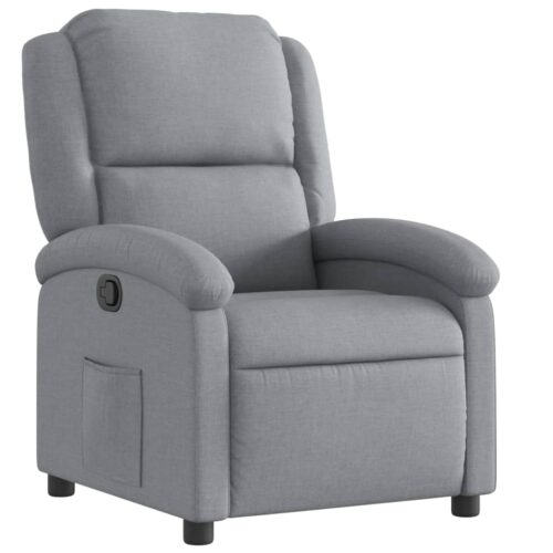 Recliner Chair Light Grey Fabric - Image 2