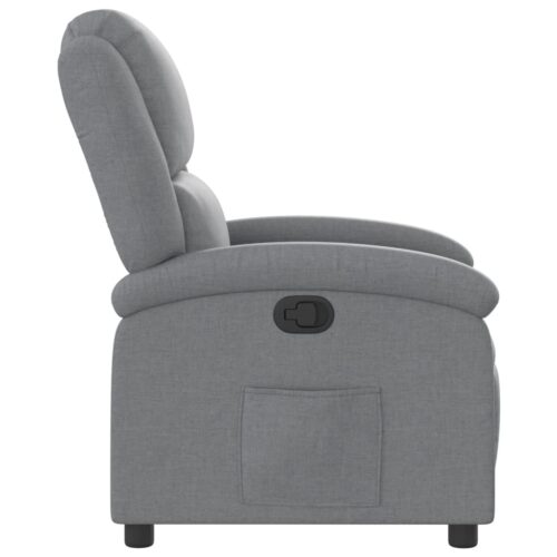 Recliner Chair Light Grey Fabric - Image 7