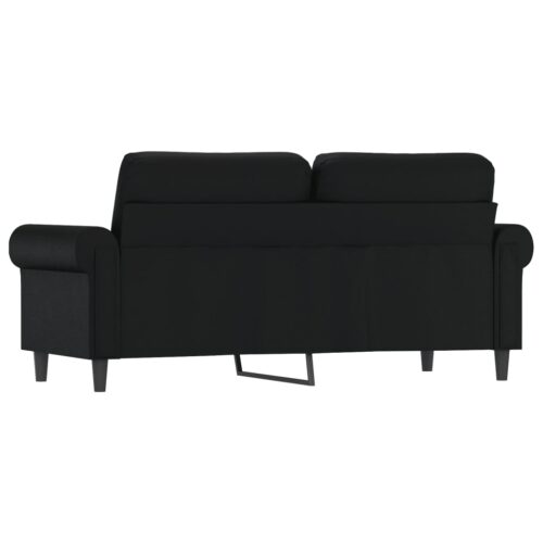 2-Seater Sofa Lounge Couch Futon Modern Loveseat Chair Faux Leather Black 140cm - Image 5