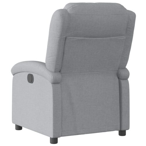 Electric Recliner Chair Light Grey Fabric - Image 4