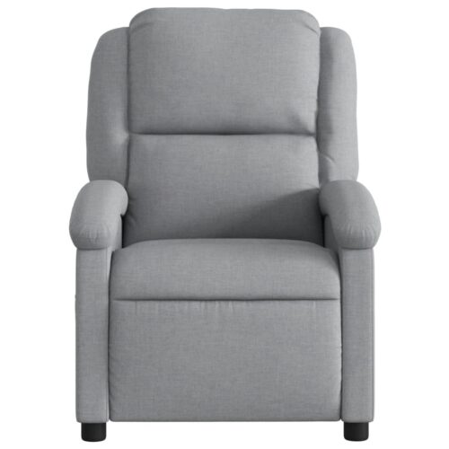 Electric Recliner Chair Light Grey Fabric - Image 8