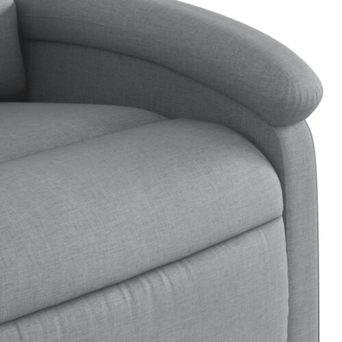 Electric Recliner Chair Light Grey Fabric - Image 10