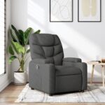 Fabric Recliner Chair Sofa Lounge Accent Single Couch Armchair Chairs Dark Grey