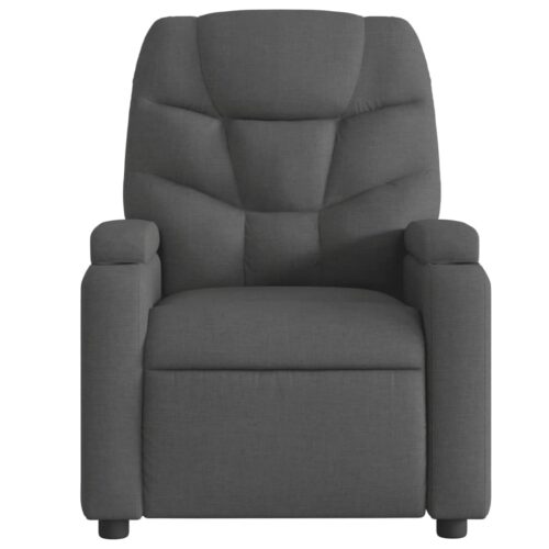 Fabric Recliner Chair Sofa Lounge Accent Single Couch Armchair Chairs Dark Grey - Image 3