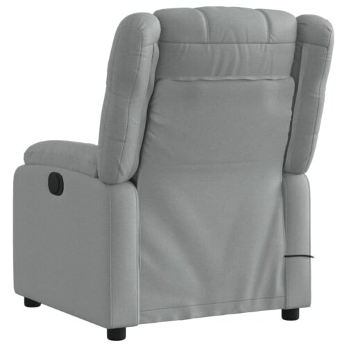 Massage Recliner Chair Light Grey Fabric - Image 4