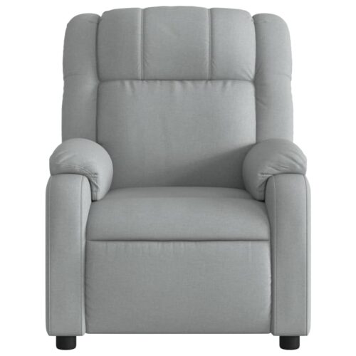 Massage Recliner Chair Light Grey Fabric - Image 7