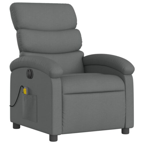 Electric Massage Recliner Chair Dark Grey Fabric - Image 3